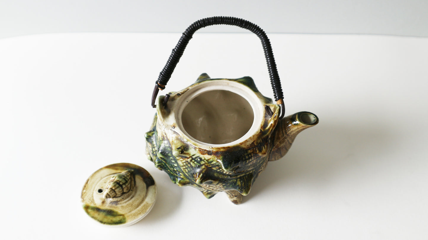 VINTAGE Japanese Ceramic Shell Tea Pot